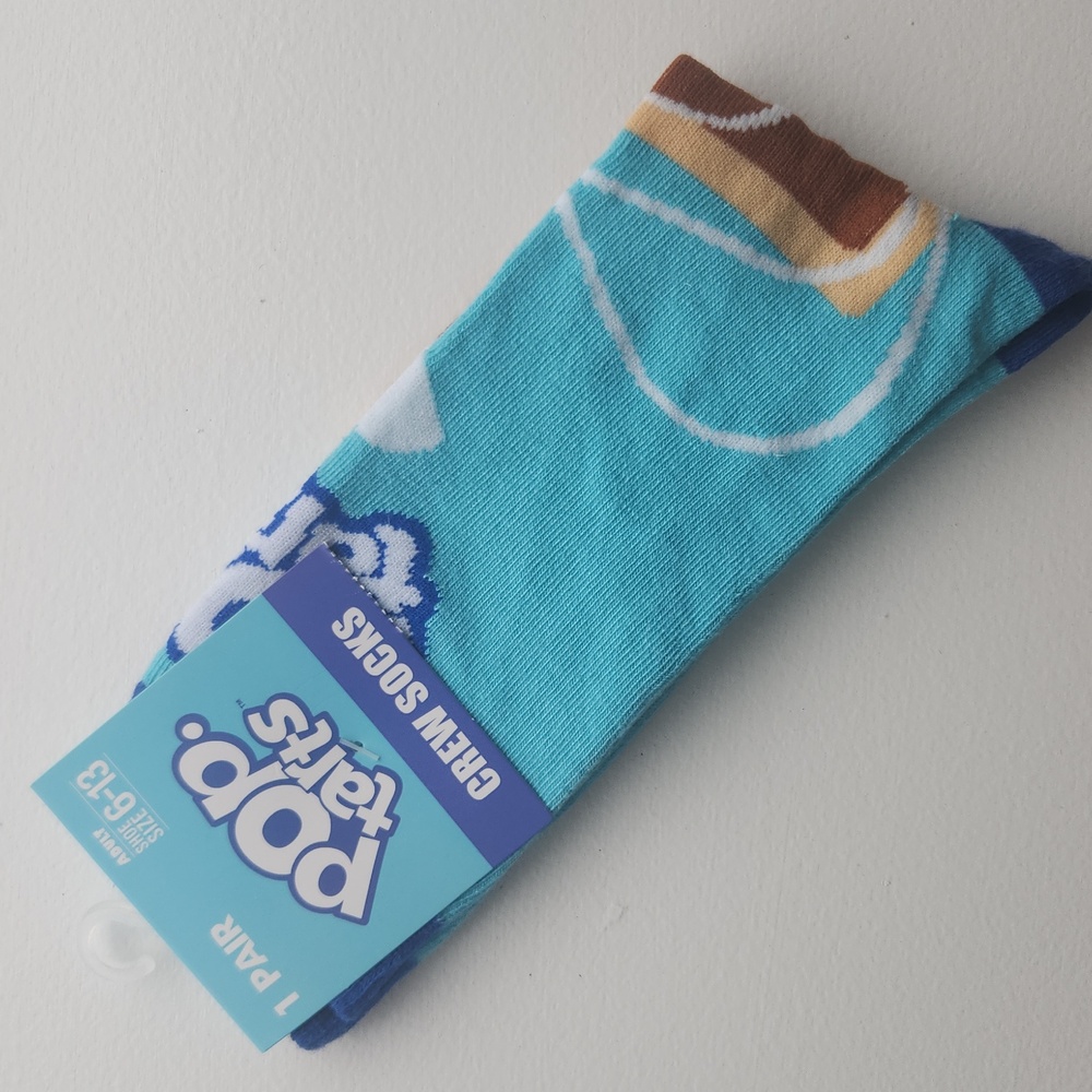 Pop-Tarts Themed Socks, With Ear Buds Image, Adult Size 6-13, New